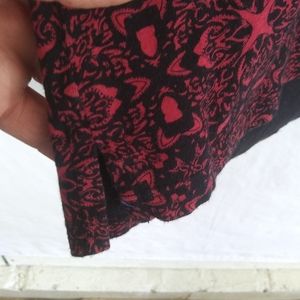 Red and black paisley type top.  Size XL.